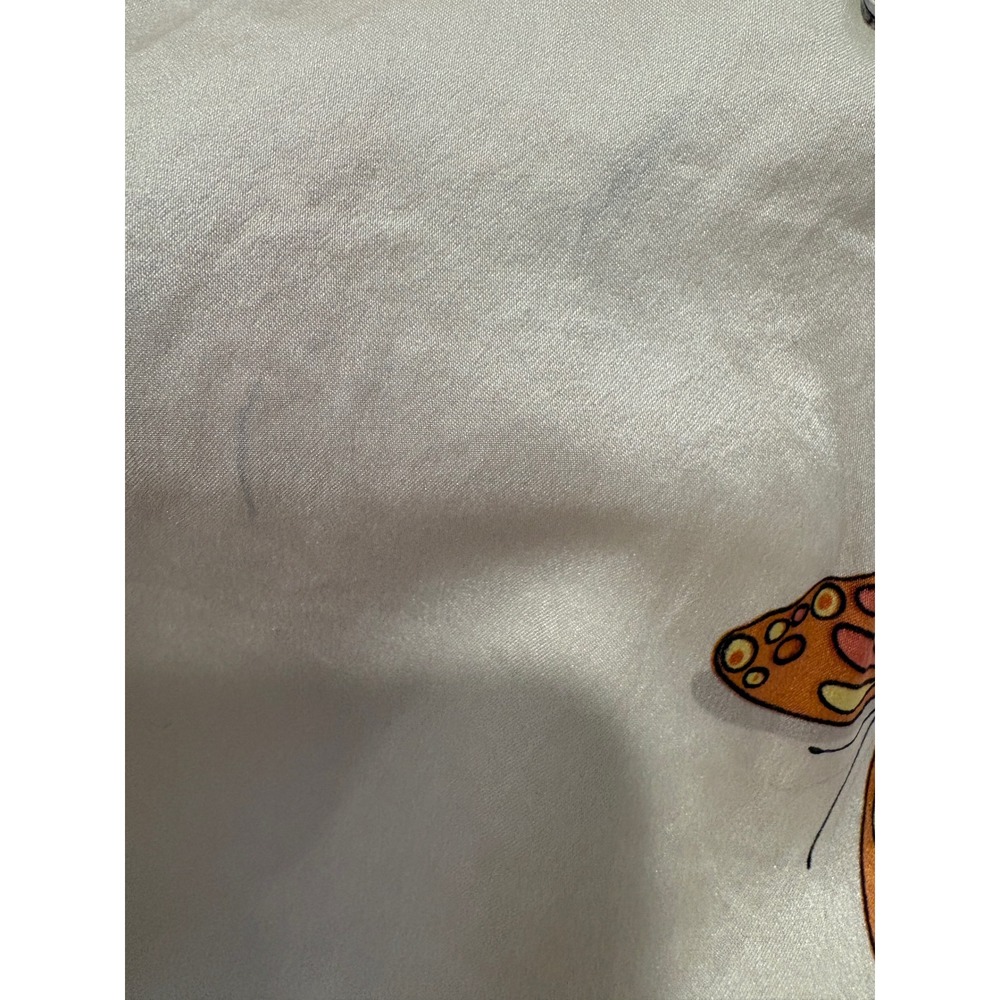 Nick & Nora Pajama Set Womens S Ivory Butterfly 100% Silk Sleepwear Coquette - Picture 13 of 15
